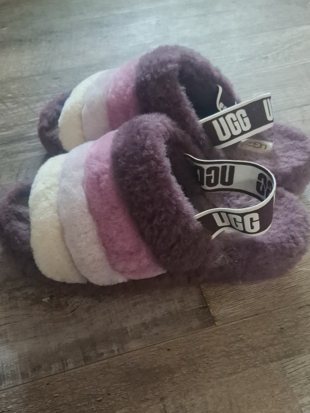 UGG Fluffy Multi-Color Slide Slippers - Picture 2 of 4